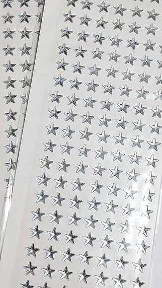Strass Adesiva Estrela para Corpo e Rosto 1 Cartela Prata
