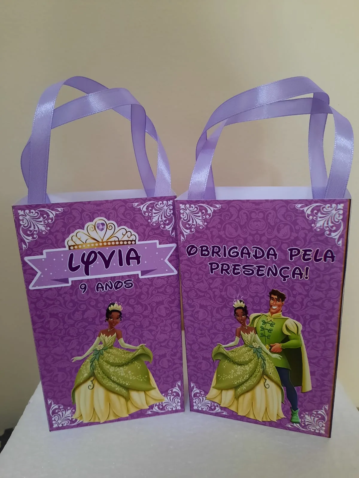 Sacolinhas Personalizadas A Princesa e o Sapo para Lembrancinhas