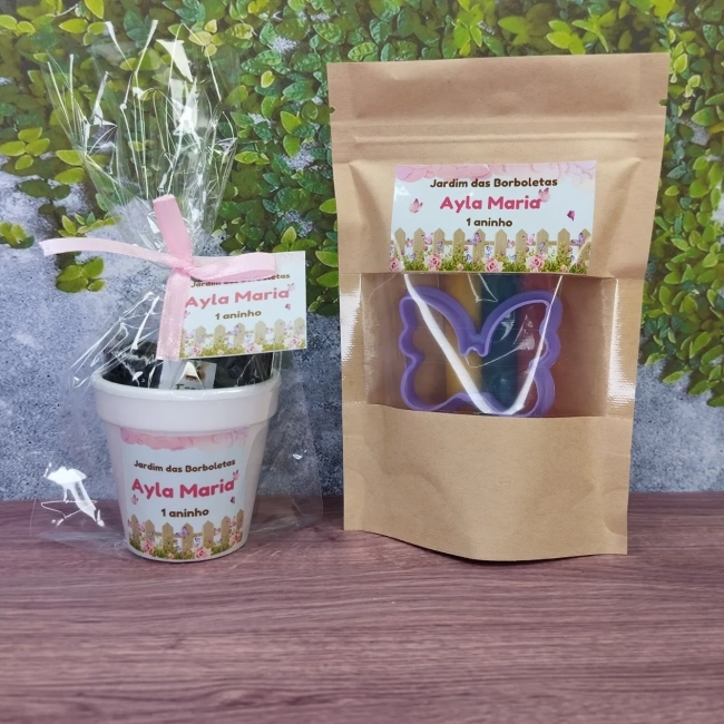 20 Uni. Kit Jardinagem + 20 Uni. Kit Massinha Zip Lock - Jardim Encantado - Informar o tema no chat da compra.