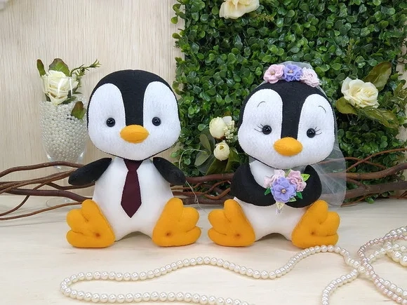 Topo de Bolo - Pinguins