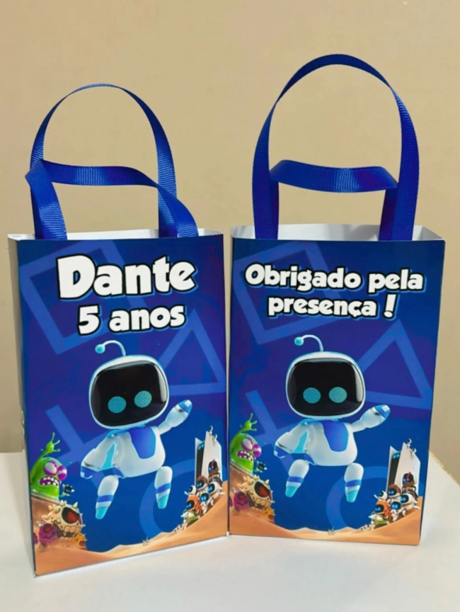 Sacolinhas Personalizadas Astro Bot Lembrancinhas Para Aniversário