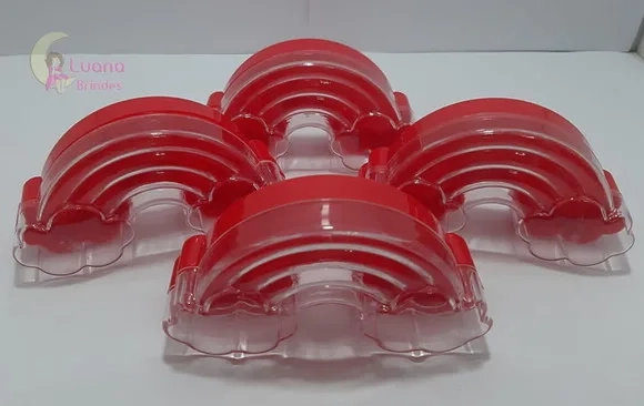 Baleiro Arco Íris Vermelho de acrílico - pct c/5 unidades