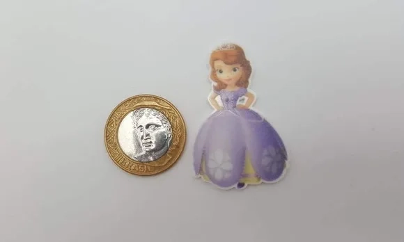 Aplique Princesinha Sofia Acrílico Uv 5cm Pacotes com 4 Peça