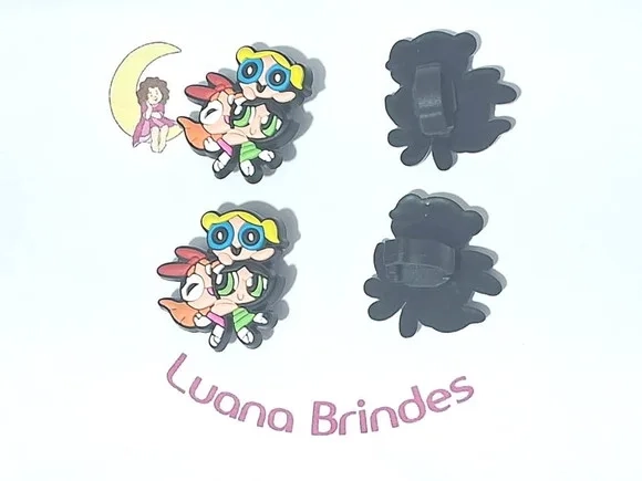 Pins para Cadarço Meninas Super Poderosas Pacote 4 Unidades