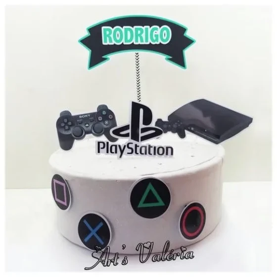 Topo de Bolo Playstation