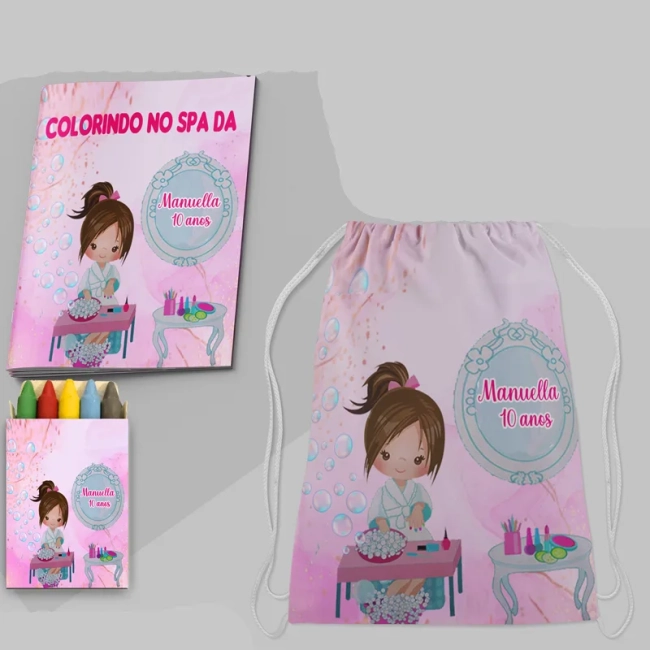 Kit Lembrancinhas Mochila e Revista personalizada SPA