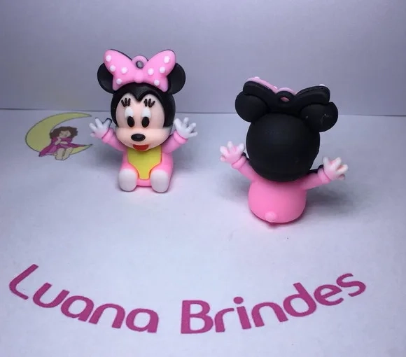 Pingente Minnie Baby Emborrachado 3d/5cm Pct C/2un