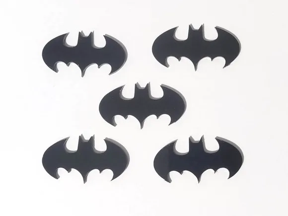 Aplique Batman Acrílico Preto 3,5cm Pacote com 8 Unidades