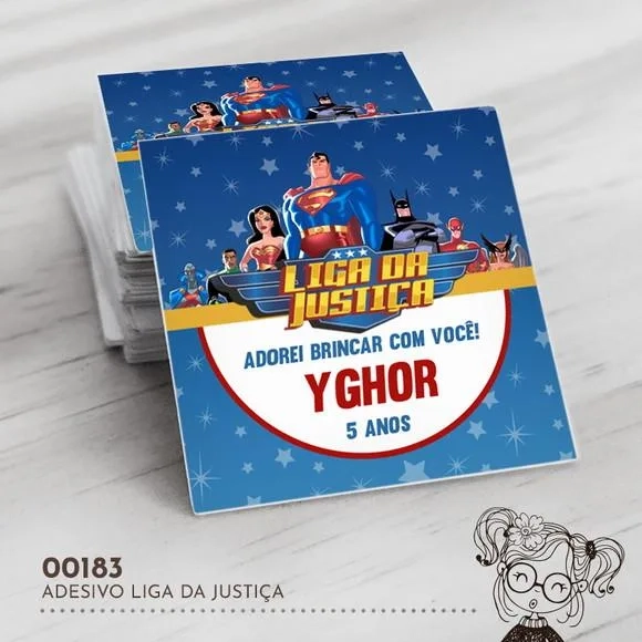 Adesivo Quadrado Liga da Justiça - 00183