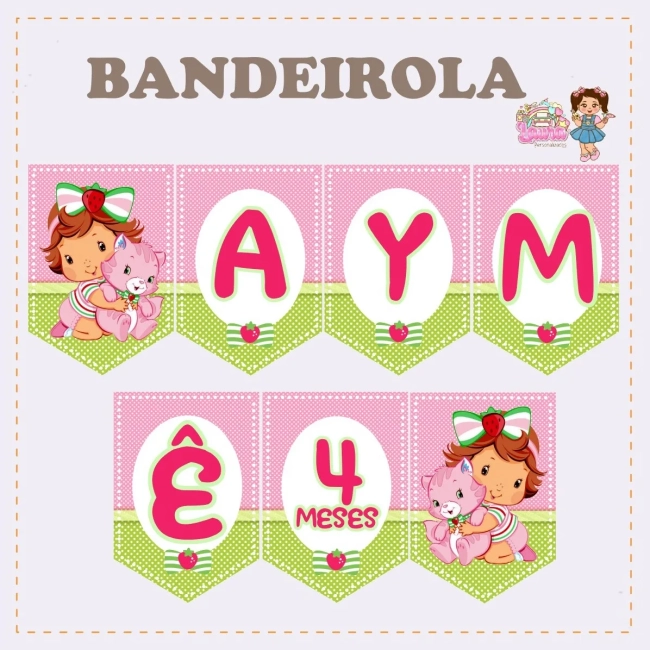 Kit Festa Só Um Bolinho MORANGUINHO BABY - Decoração de Festa