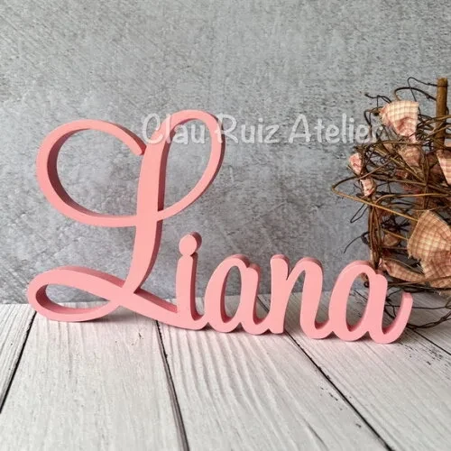 Linha Cursiva -letras Decorativas em mdf Quarto de Bebê