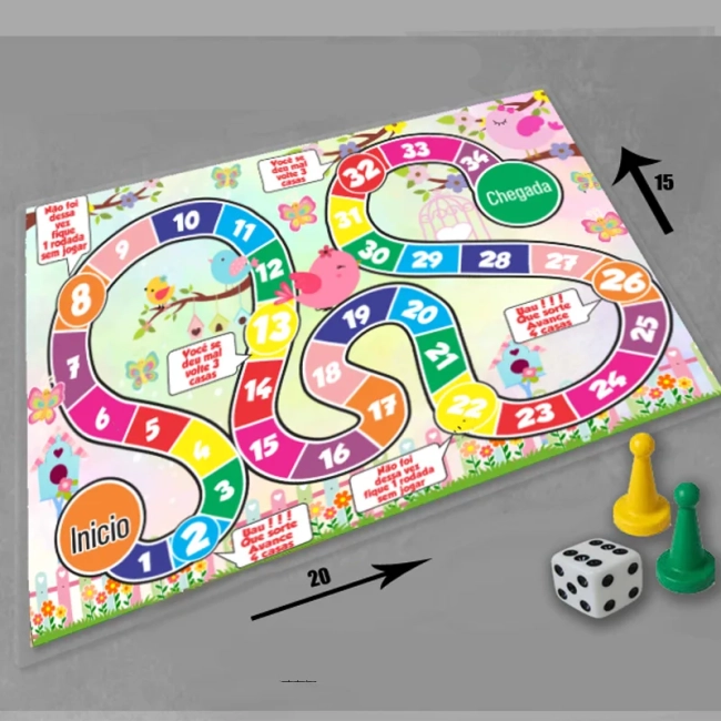 Jogo de Tabuleiro Personalizado Jardim Encantado