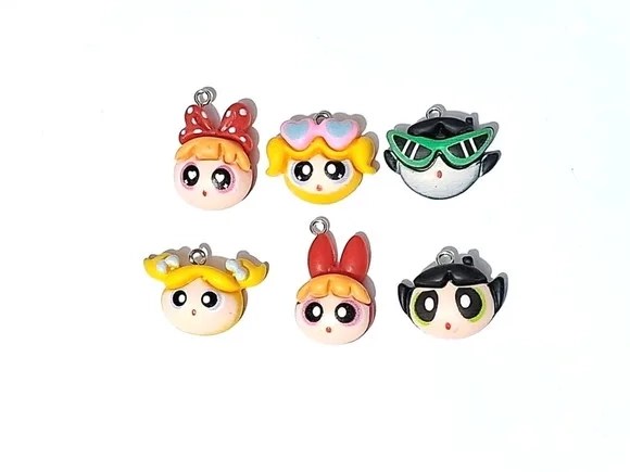 Pingente Meninas Super Poderosas Resina Pacotes C/10 Unidade