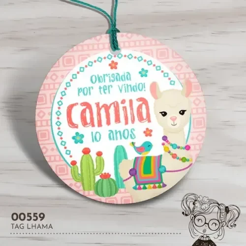 Tag Redonda Lhama - 00559