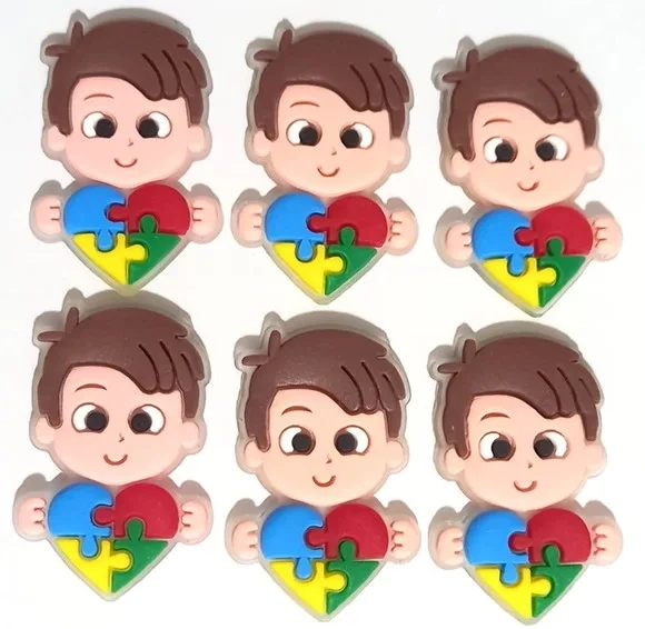 Aplique Menino Símbolo Autismo - 6 Unidades