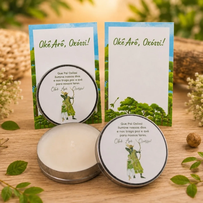 21 unidades de Vela Aromática na latinha Personalizada, Oxum - Oxóssi - Orixás e Entidades, fazemos qualquer tema.