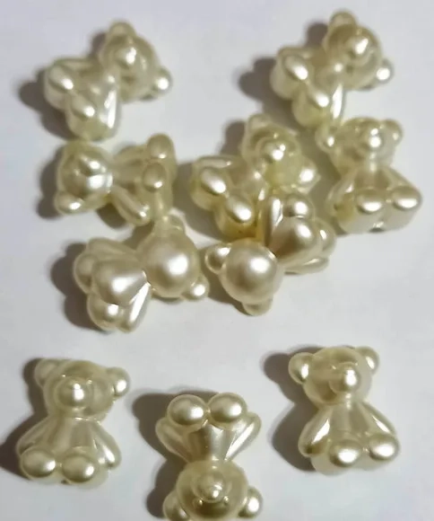 Mini Ursinho com Furo Passante Creme - 20 Unidades