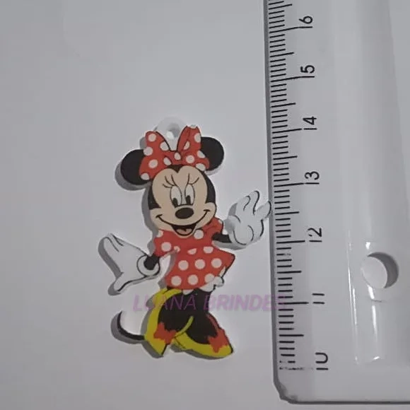 Pingente em acrílico U.V da Minnie - pacote com 4 unidades