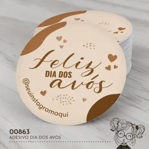 Adesivo Redondo Dia dos Avós - 00863