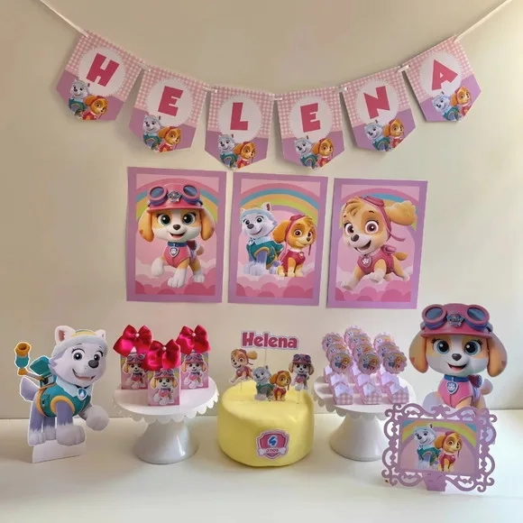 Kit Mesversário Patrulha Rosapersonalizados - Só Um Bolinho