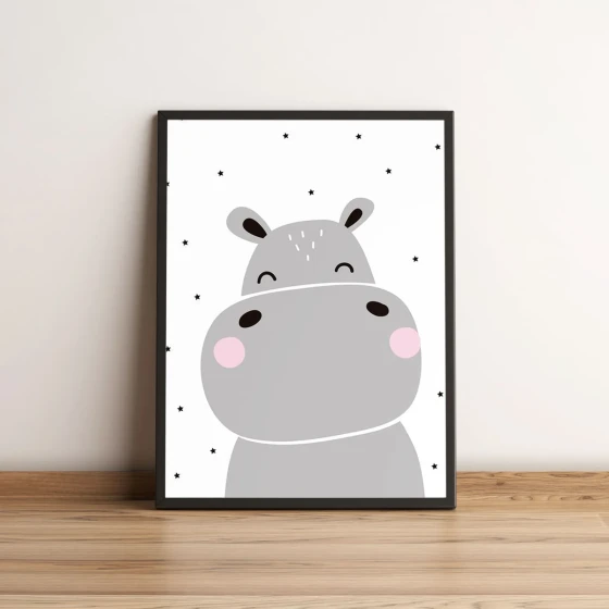 Quadro Infantil de Hipopótamo 386