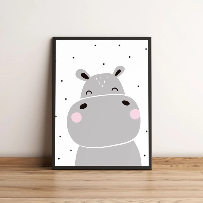 Quadro Infantil de Hipopótamo 386