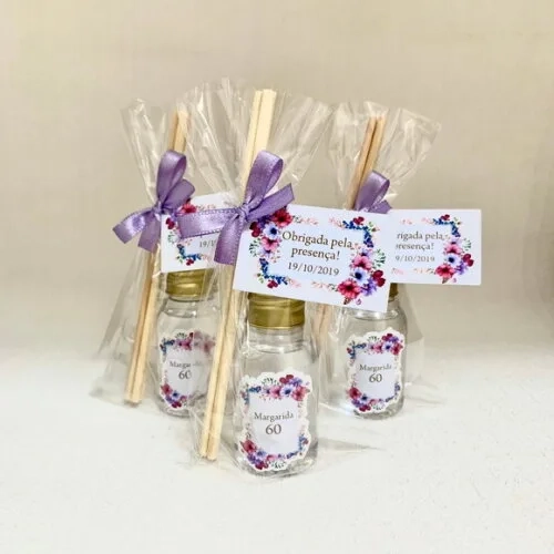 Lembrança Aniversário Aromatizador Floral Lilás e Rosa