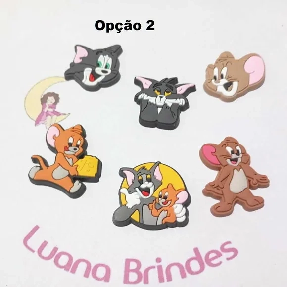 Aplique Tom e Jarry Emborrachado 2,6cm Pacote com 6 Unidades