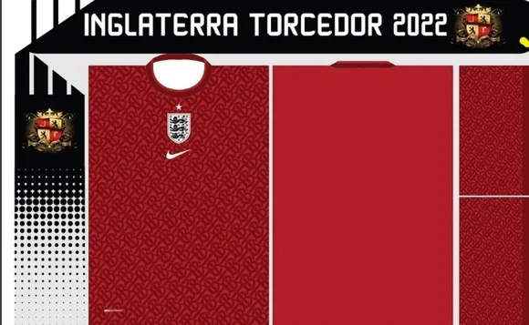 Vetor Da Camisa Inglaterra Torcedor 2022