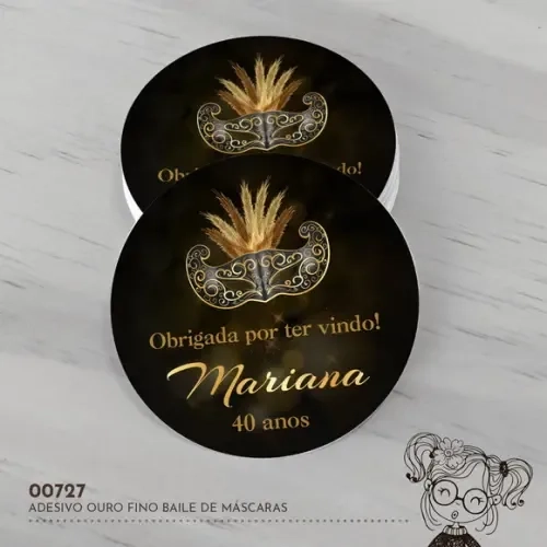 Adesivo Água Ouro Fino Baile de Máscaras - 00727