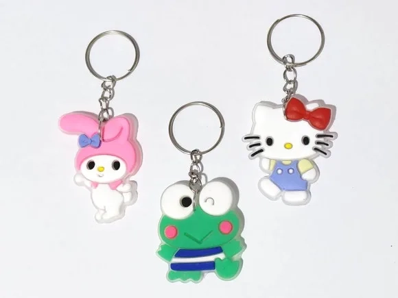 Chaveiro Hello Kitty, Melody e Keroppi Pacote com 6 Unidades