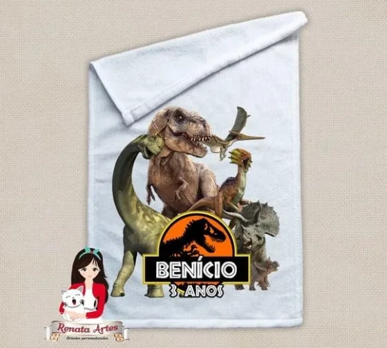 Toalhinha Personalizada Jurassic Dinossauros