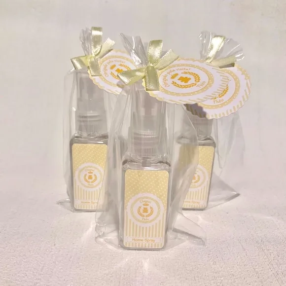 Lembrancinha Maternidade Home Spray Urso Rei Amarelo