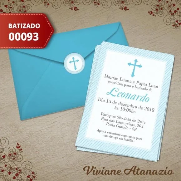 Convite Batizado - 00093
