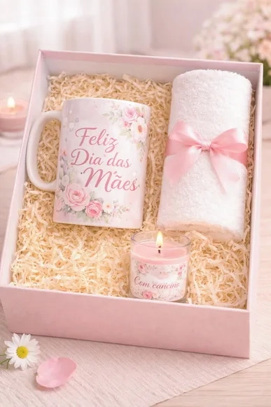 Kit Bem Estar ( Caneca + Vela de 70 Gr + Toalha Sublimada)