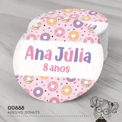 Adesivo Redondo Donuts - 00888