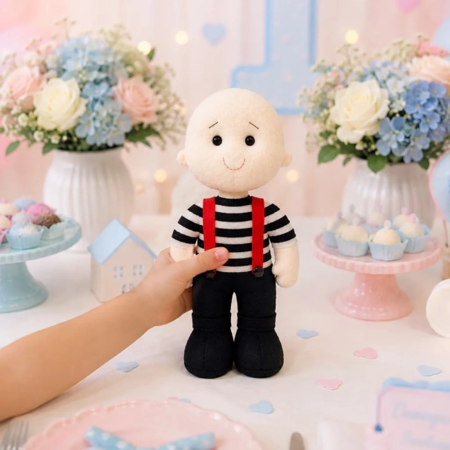 Boneco Irmãos Gêmeos Tweedledee e Tweedledum - Tema Alice Em Feltro 2 peças