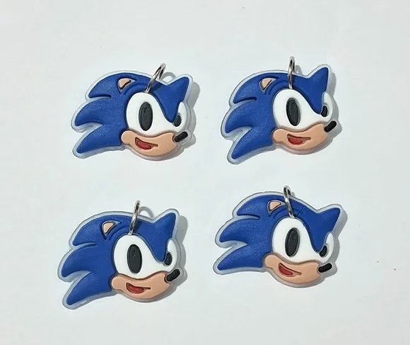Pingente Mini Sonic 2cm Emborrachado 6 Unidades