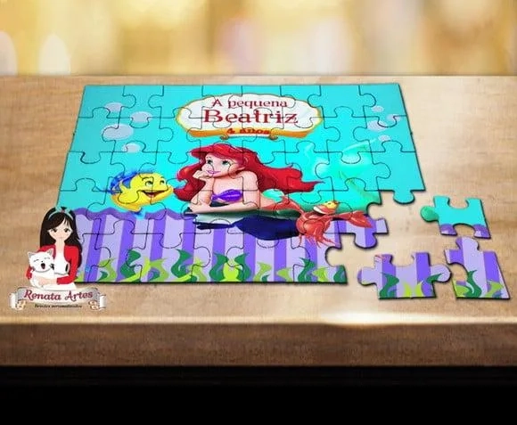 Quebra Cabeça Personalizado a Pequena Sereia Ariel