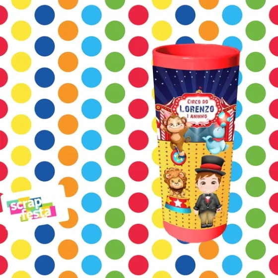 50 Copos Long Drink Personalizado Festa Circo