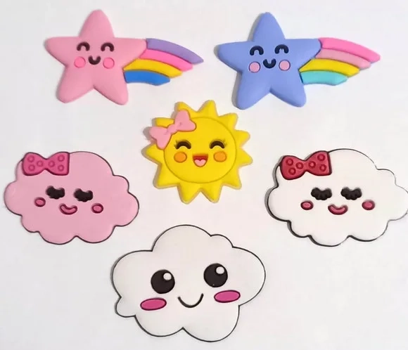 Apliques Céu Emborrachados Variados - 6 Unidades