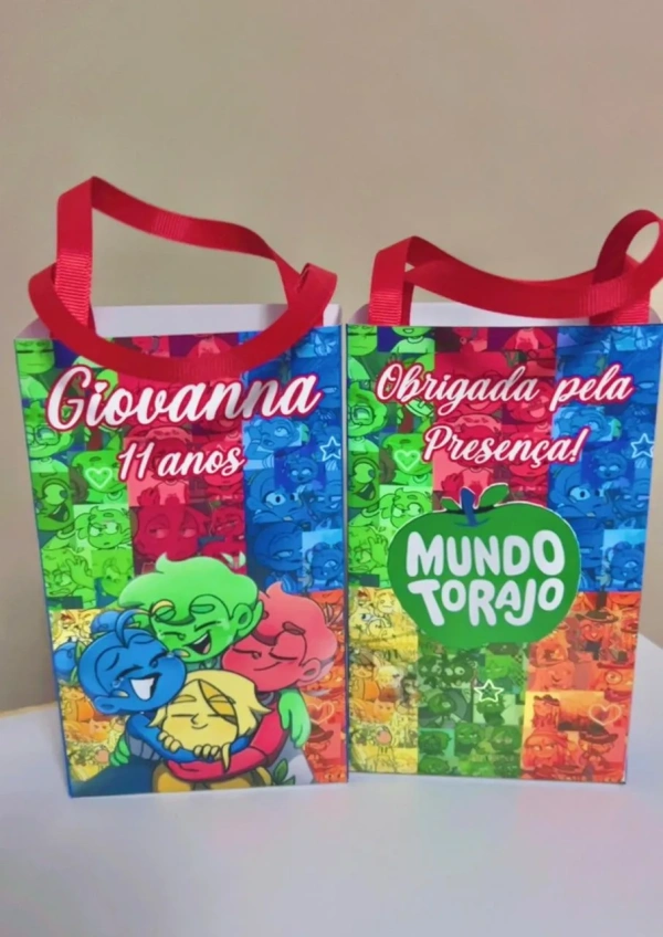 Sacolinhas Personalizadas Mundo Torajo Lembrancinhas Para Aniversário