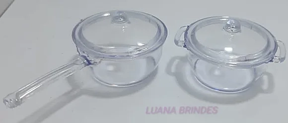 Kit Panelinhas Transparente de acrílico c/tampa-pct c/5 Kits