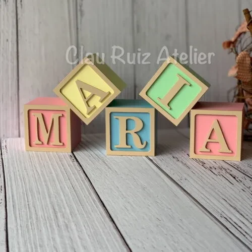 Decoração Bebê - Cubos 6x6cm Tons Terrosos Ts