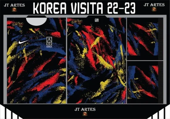 Vetor da Camisa Coréia do Sul Visita 22-23