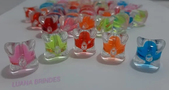 Bolinha Facetada com Miolo Colorida 14mm Pct 10 Unidades