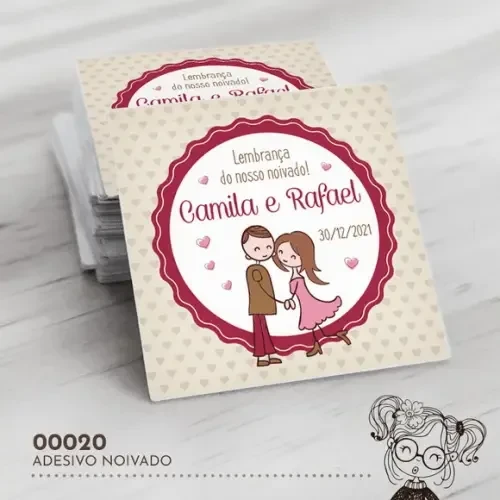 Adesivo Quadrado Noivado - 00020