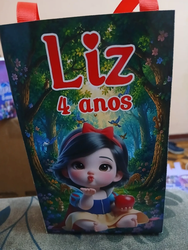 Sacolinha personalizada para lembrancinhas Branca de neve baby