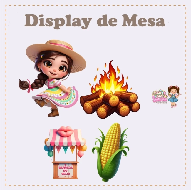 Kit Festa Só Um Bolinho FESTA JUNINA MENINA - Decoração de Festa