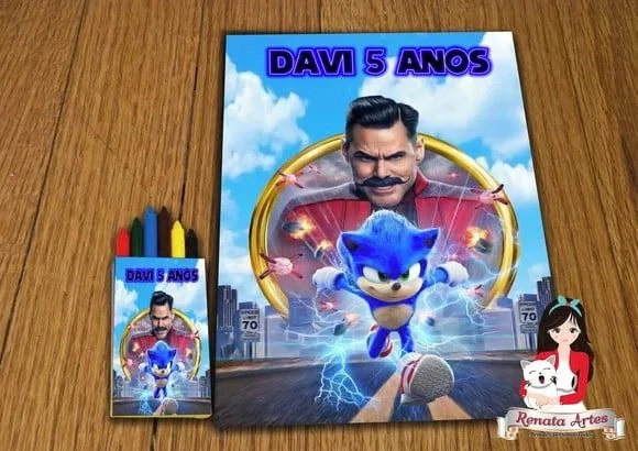 Revista de Colorir c/ Giz Sonic Fime 2020